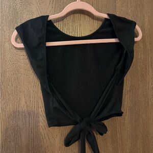 Elegant Black Tie-Front Top
